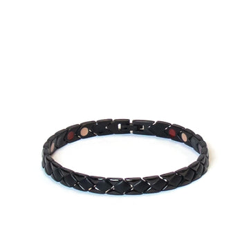 Splendid - Negative Ion Bracelet, Polished Black Steel Rhombus